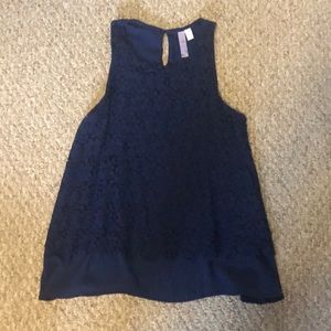 Navy Lace Daytime Tank-top